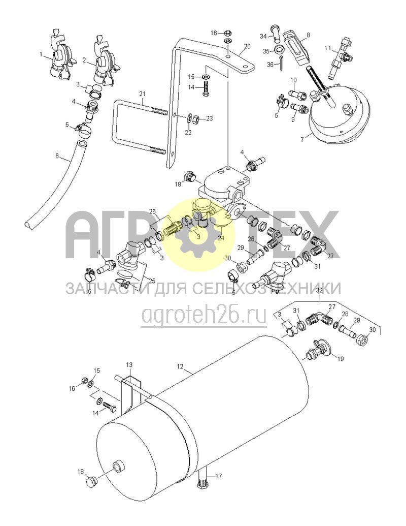 Чертеж  (RUS)Druckluftbremsanlage (ETB-020968) 