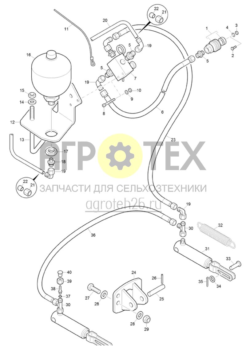 Чертеж  (RUS)Hydraulische Bremsanlage (ETB-020979) 