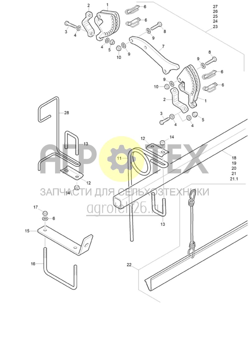 Чертеж  (RUS)Striegelsystem 12-125 HI f?r KW650 (ETB-020985) 