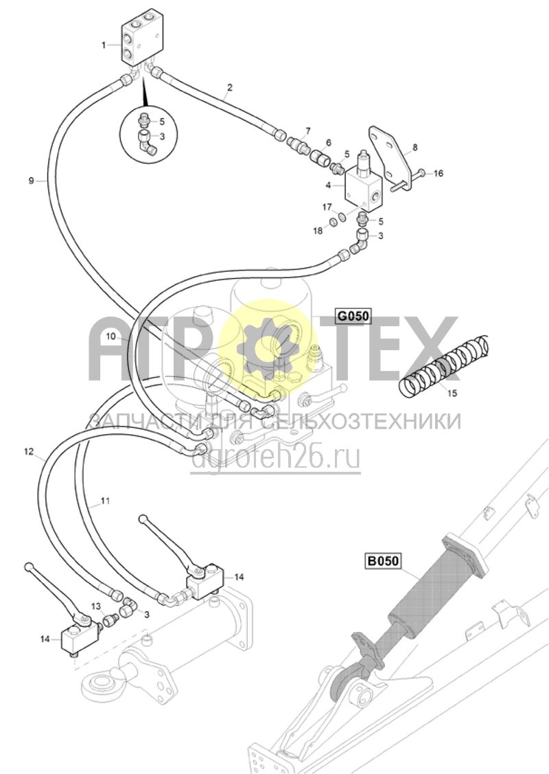 Чертеж  (RUS)Hydraulik Deichsel (ETB-021039) 