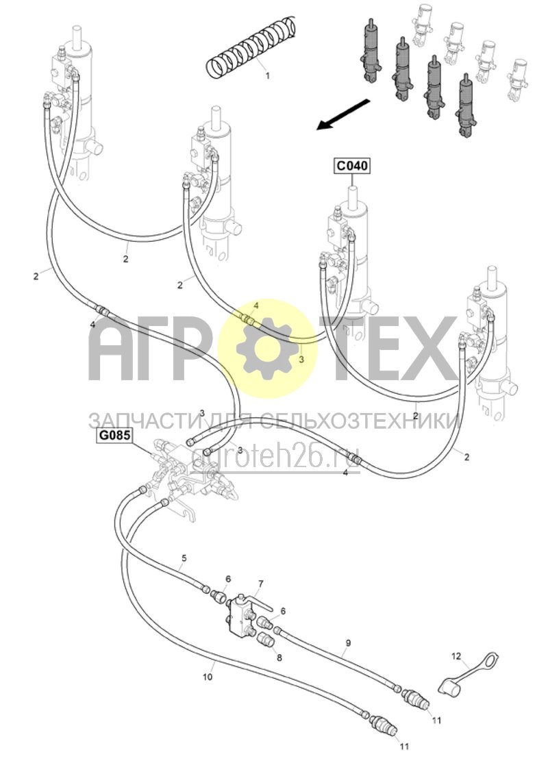 Чертеж  (RUS)Hydraulische stufenlose Tiefeneinstellung Scheibenfeld (2) (ETB-021051) 