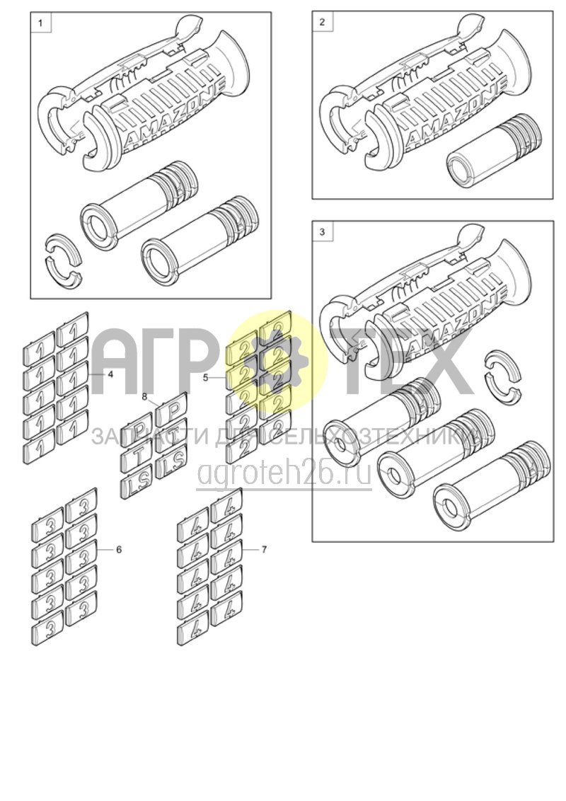 Чертеж  (RUS)Griffe f?r Hydraulikschlauch (ETB-021076) 