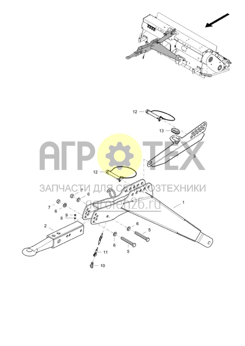 Чертеж  Дышло верх до GHS0003261 (ETB-021078) 