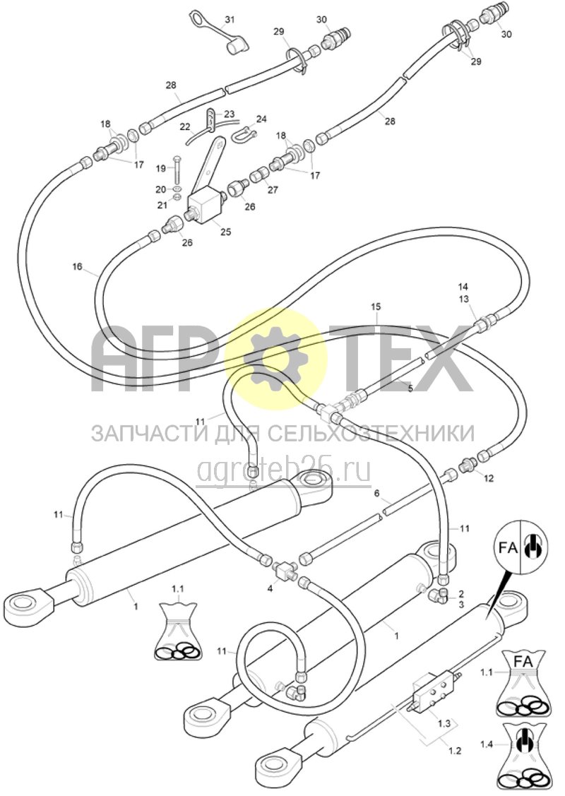  (RUS)Hydraulik Seitenrahmen (ETB-021101)  (№1 на схеме)