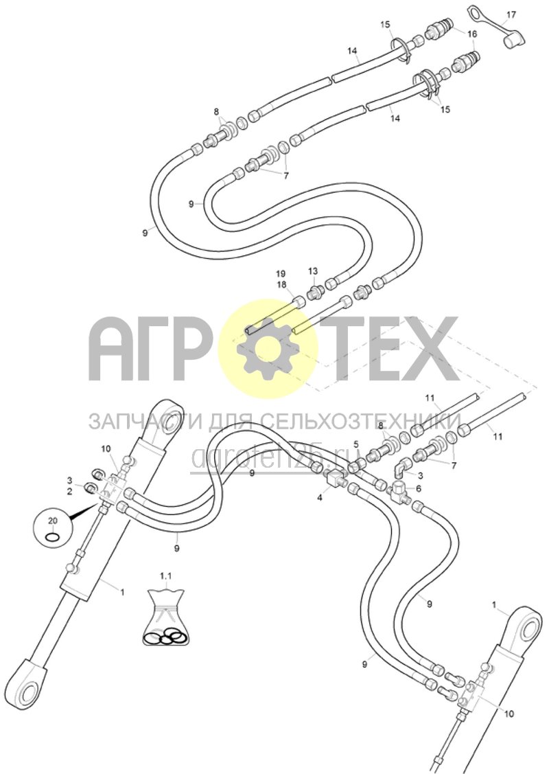 Чертеж  (RUS)Hydraulik Fahrwerk AW 12200 (ETB-021144) 