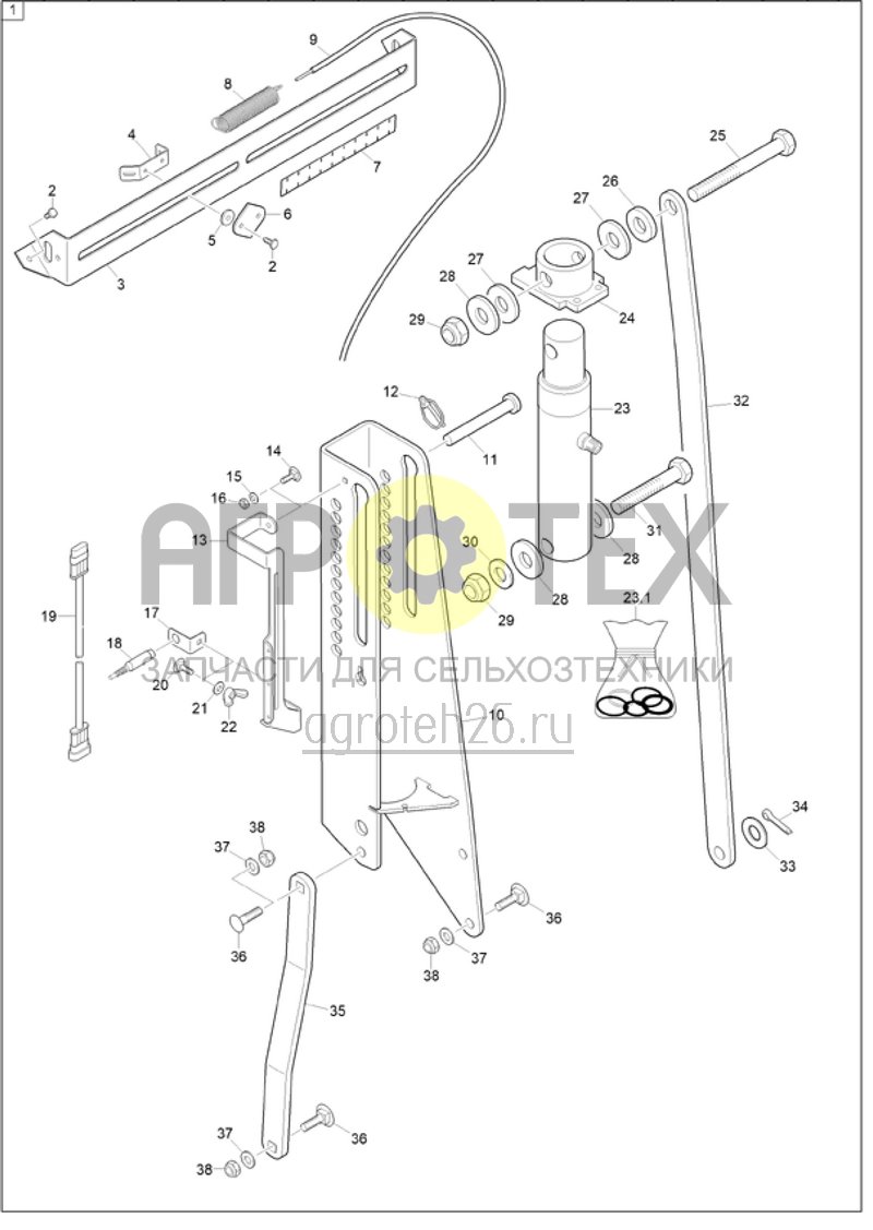 Чертеж  (RUS)Schardruckverstellung hydraulisch (ETB-021229) 