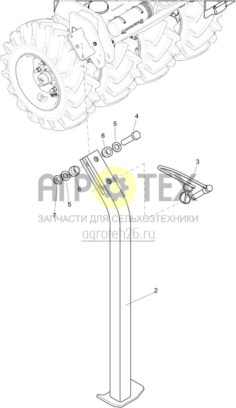 Чертеж  (RUS)T-Pack 880 / Stuetzfuss (ETB-021257) 