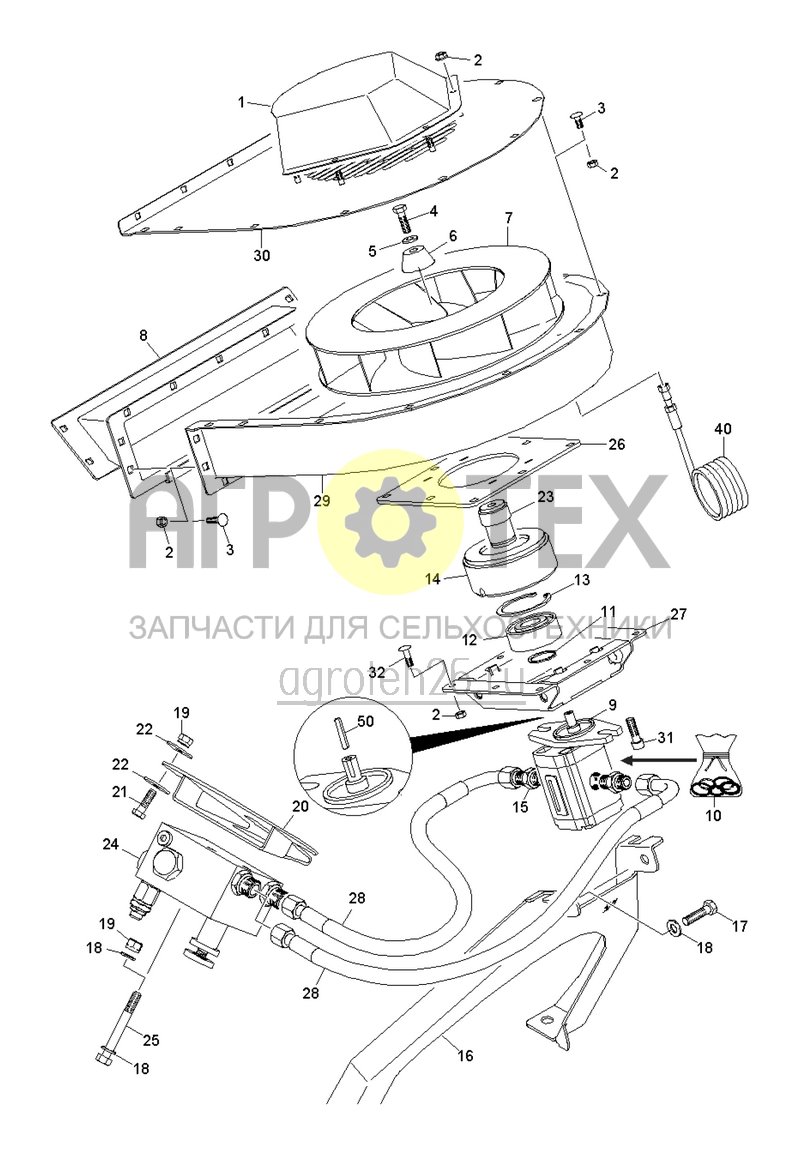 Чертеж  (RUS)Antrieb hydraulisch (ETB-021415) 