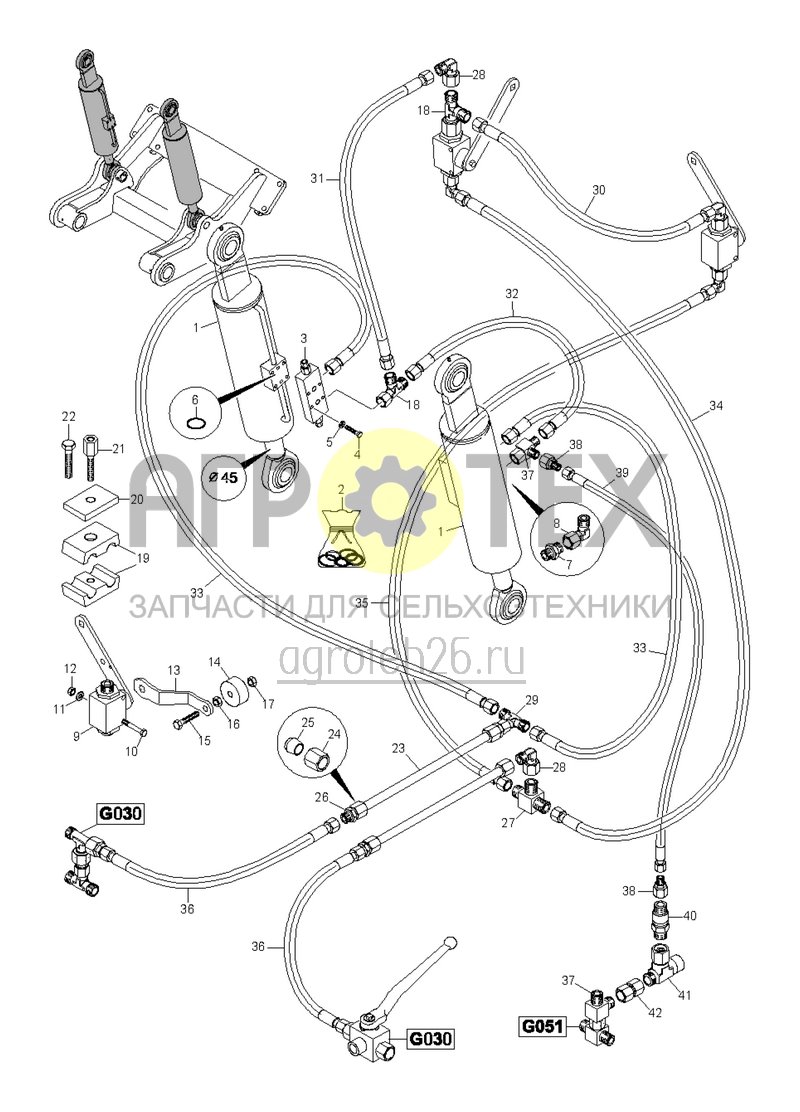  (RUS)Tiefeneinstellung Fahrwerk 7003, 8003-2TX ab 8.2017 (ETB-021650)  (№2 на схеме)