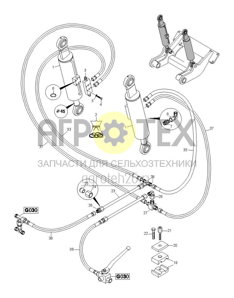  (RUS)Tiefeneinstellung Fahrwerk 9003-2TX (ETB-021651)  (№37 на схеме)