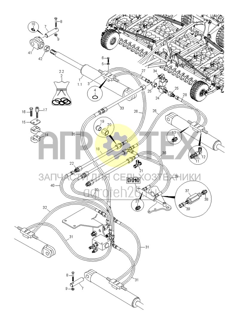  Гидравлика 7003, 8003-2TX без CF (2) с 4.2019 (ETB-021654)  (№41 на схеме)