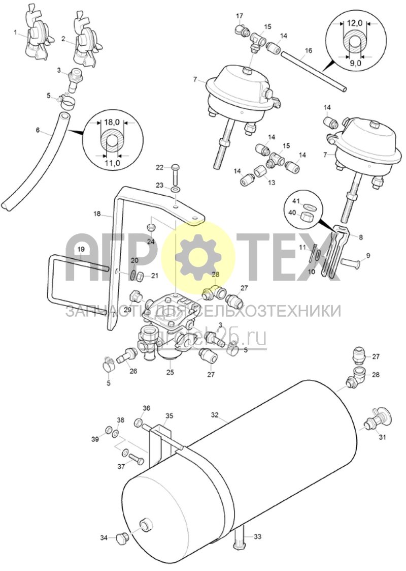 Чертеж  (RUS)Druckluftbremsanlage (ETB-021657) 