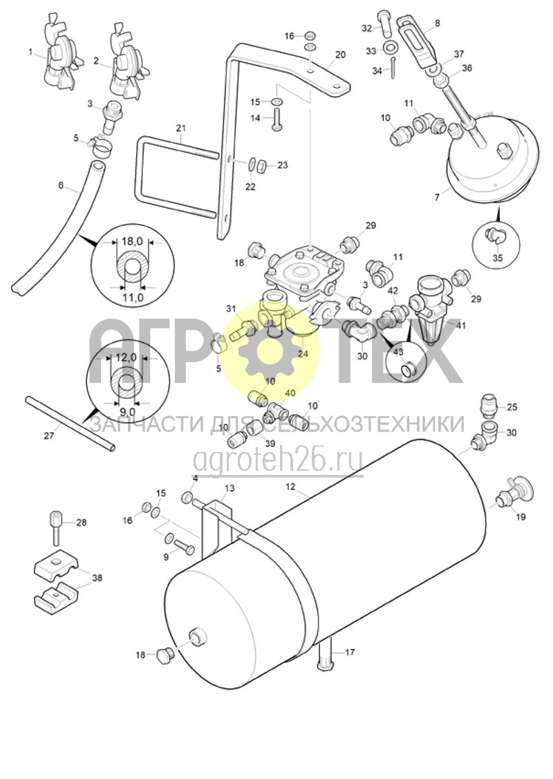 Чертеж  (RUS)Druckluftbremsanlage ab 4.2017 (ETB-021658) 