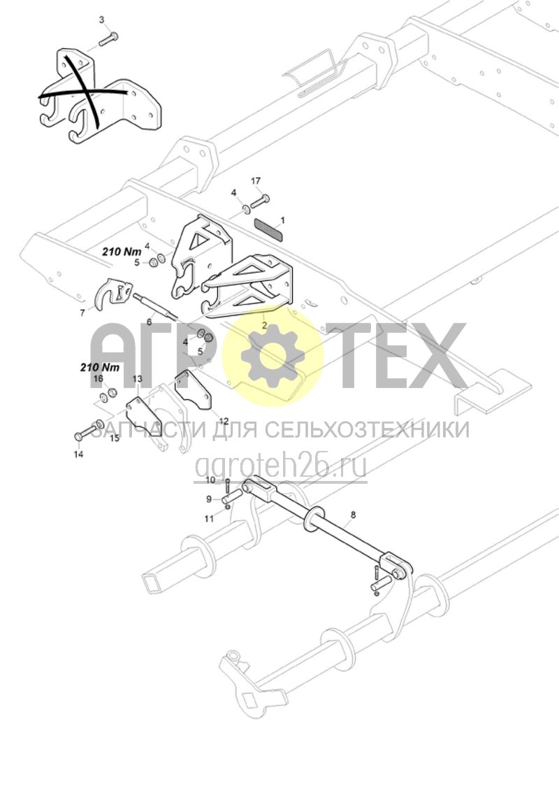 Чертеж  (RUS)Mechanische Tiefeneinstellung Catros 3503, 4002 (ETB-021684) 