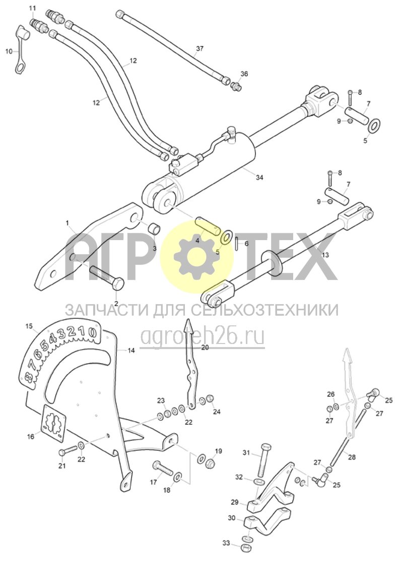  (RUS)Hydraulische Tiefeneinstellung Catros 2503, 3003 (ETB-021685)  (№15 на схеме)