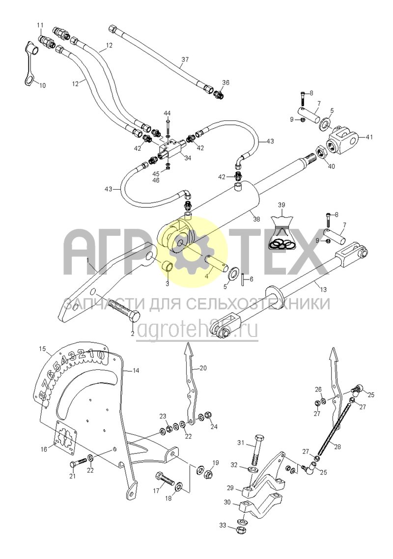  Гидравлическая регулировка глубины Catros 2503, 3003 с 7.2019 (ETB-021686)  (№28 на схеме)