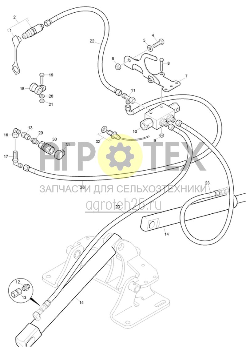 Чертеж  (RUS)Hydraulik Spuranreisser (ETB-021825) 