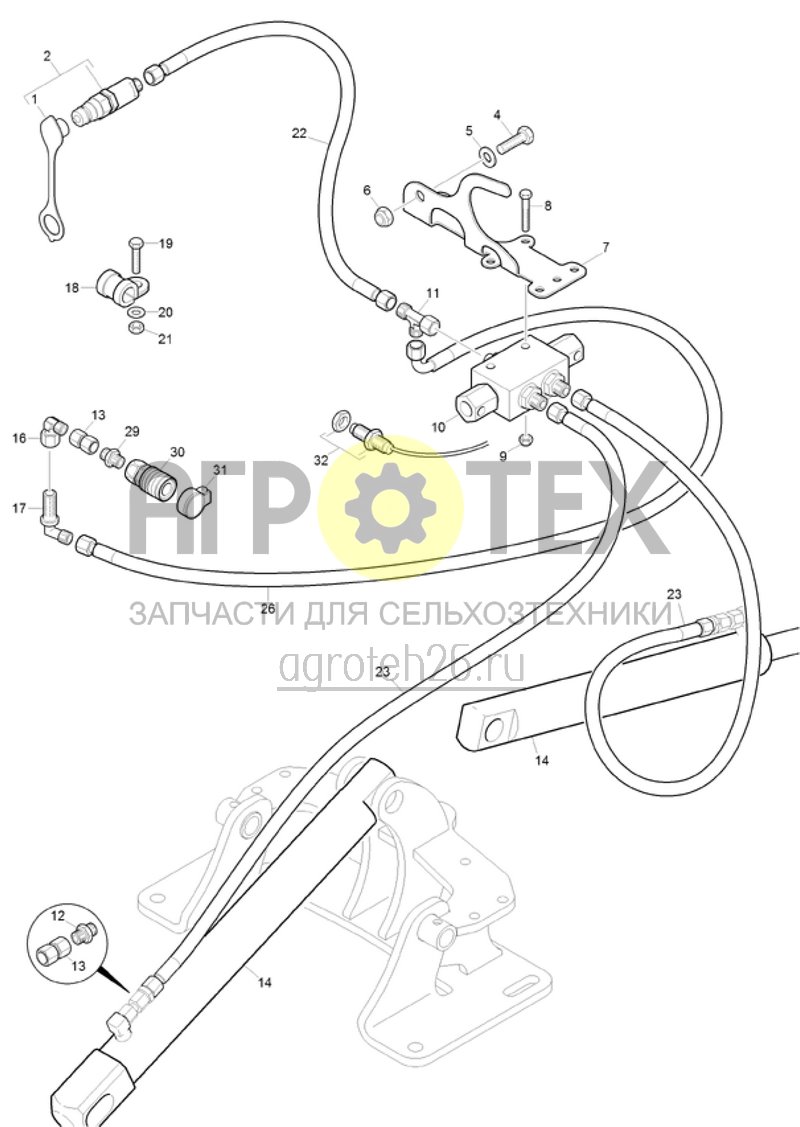 Чертеж  (RUS)Hydraulik Spuranreisser (ETB-021873) 