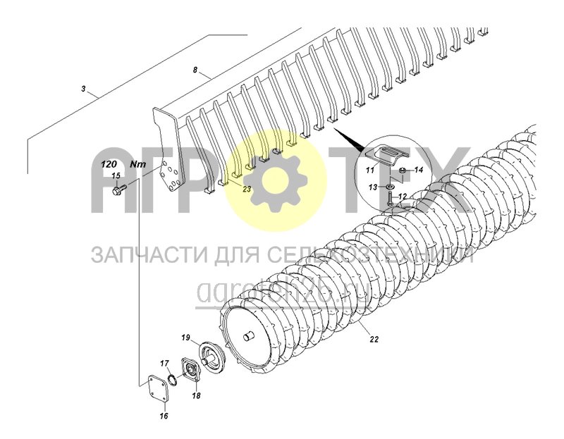 Чертеж  (RUS)Trapezringwalze TRW L 3000-500-125 (ETB-021960) 