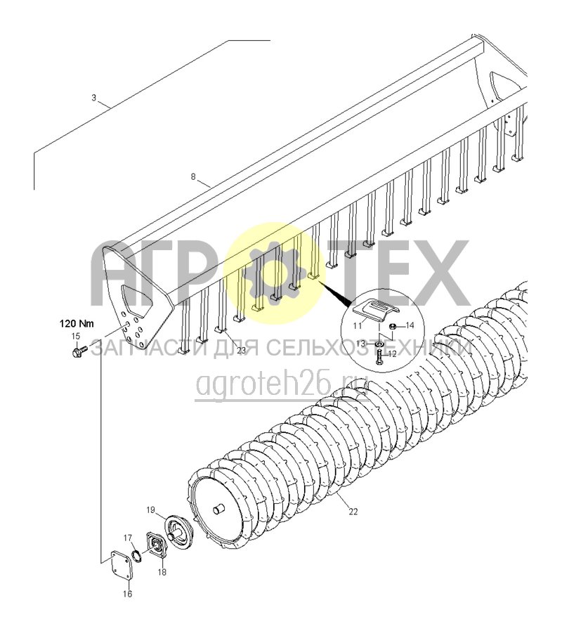 Чертеж  (RUS)Trapezringwalze TRW 3000-500-150 (ETB-021962) 