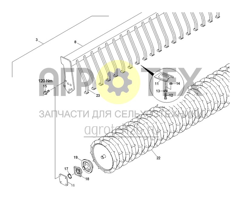 Чертеж  (RUS)Trapezringwalze TRW L 3000-500-150 (ETB-021963) 