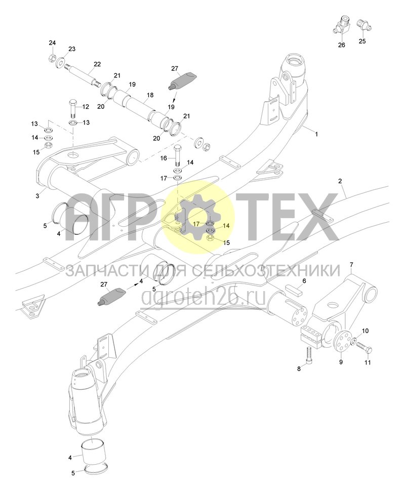 Чертеж  (RUS)Pendelrahmen -- Hauptwelle (Fahrwerk h?henverstellbar) (ETB-022005) 