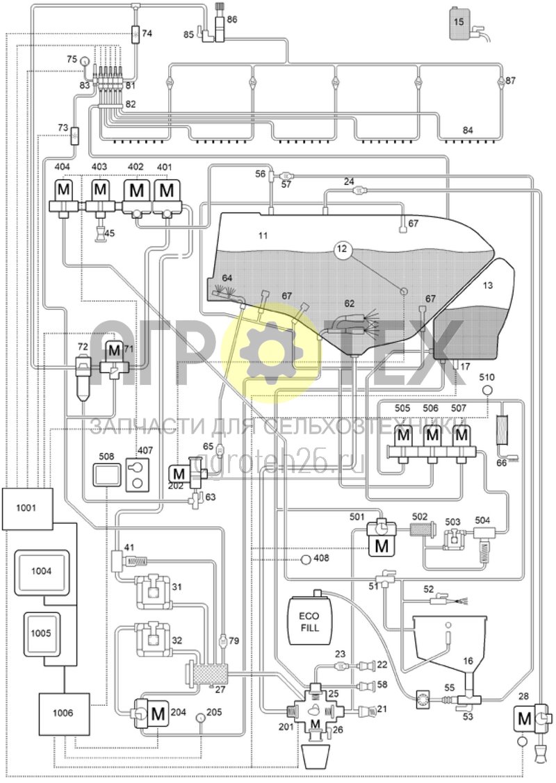 Чертеж  (RUS)Fl?ssigkeitsverlauf (Comfort Paket I) (ETB-022035) 