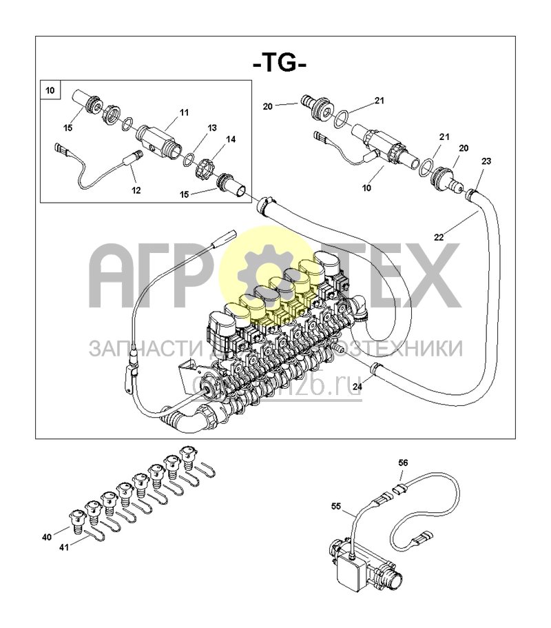 Чертеж  (RUS)Schlauchpaket Armatur (ETB-022066) 