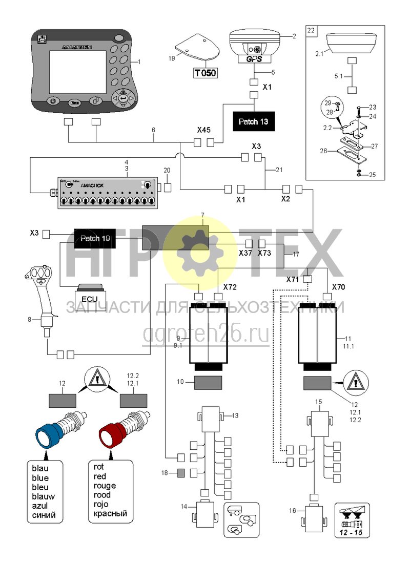 Чертеж  (RUS)Kabelbaum ISOBUS und AMATRON 3, CP I (ETB-022075) 