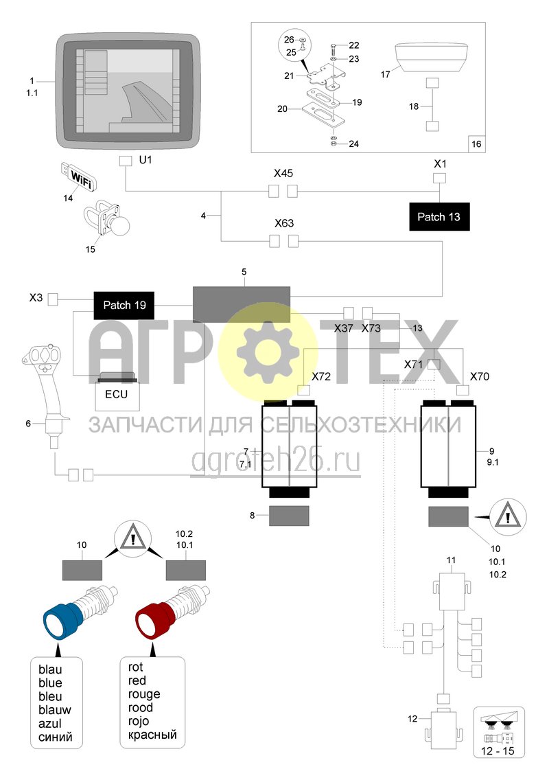  Кабельный жгут ISOBUS, AMAPAD, CP II (ETB-022078)  (№6 на схеме)