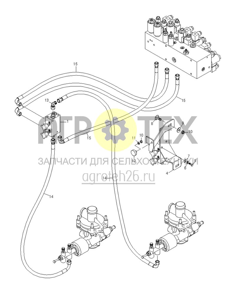 Чертеж  (RUS)Verbindung Bremskraftregler - Ventilblock 1 (ETB-022099) 