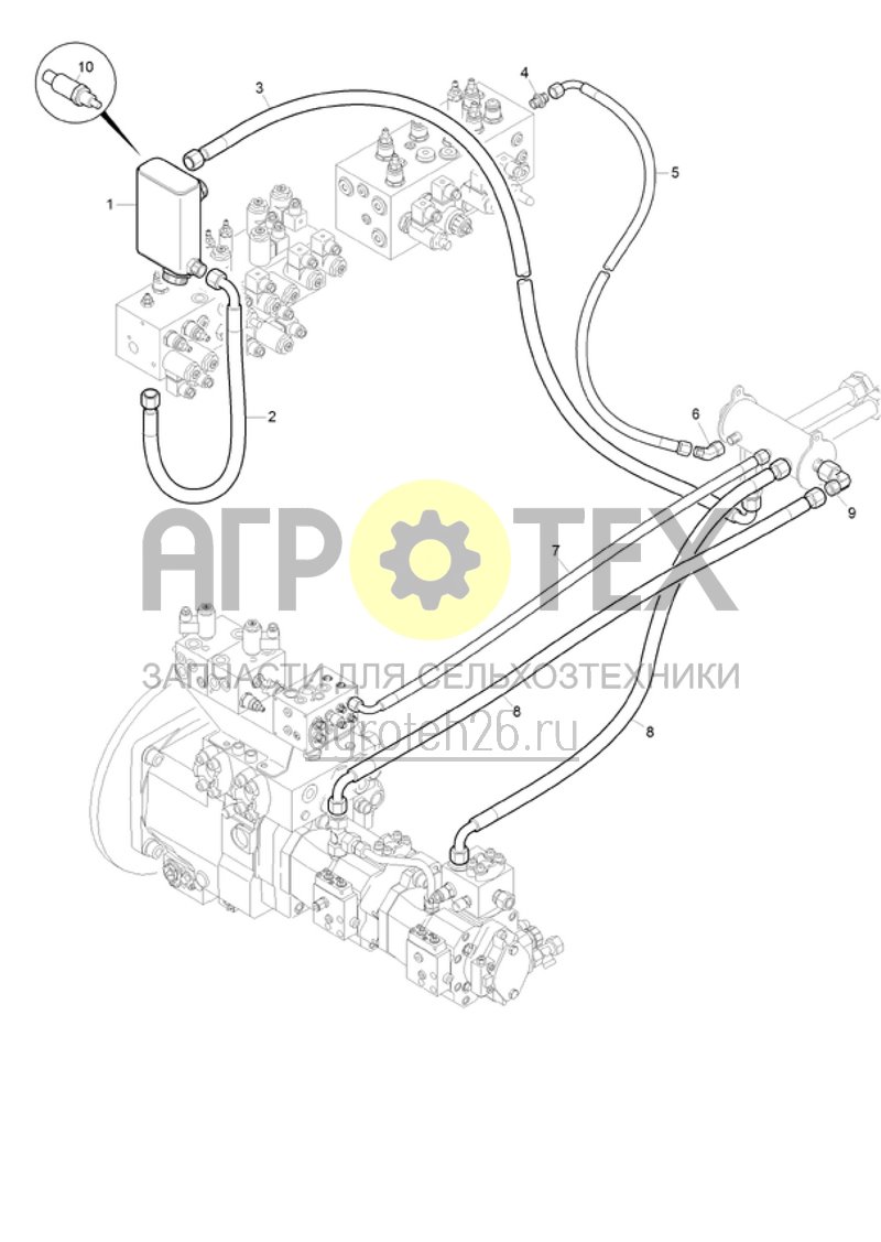  (RUS)Hydraulik Sammelrohr (ETB-022109)  (№6 на схеме)