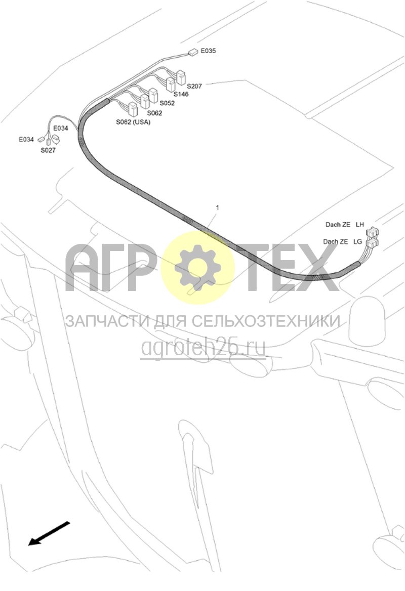 Чертеж  (RUS)Kabelsatz Schalterblende (ETB-022124) 