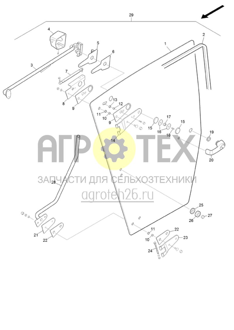 Чертеж  (RUS)Kabine Seitenwand links mit T?r (ETB-022133) 