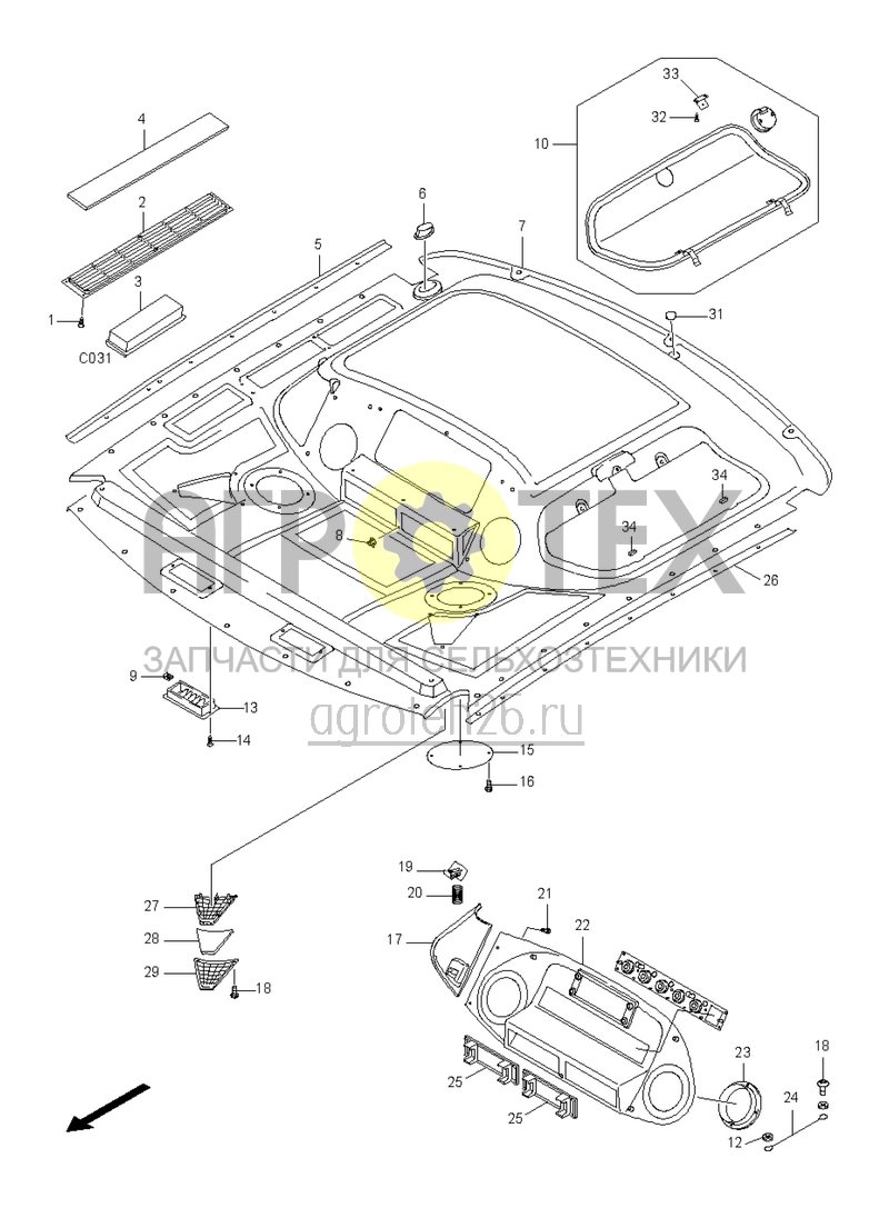  (RUS)Kabine Dach (ETB-022146)  (№17 на схеме)