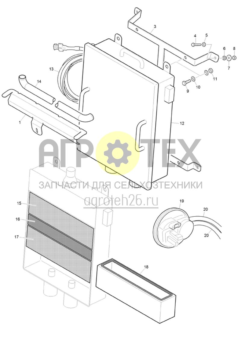 Чертеж  (RUS)Filtereinheit Kabine (ETB-022149) 