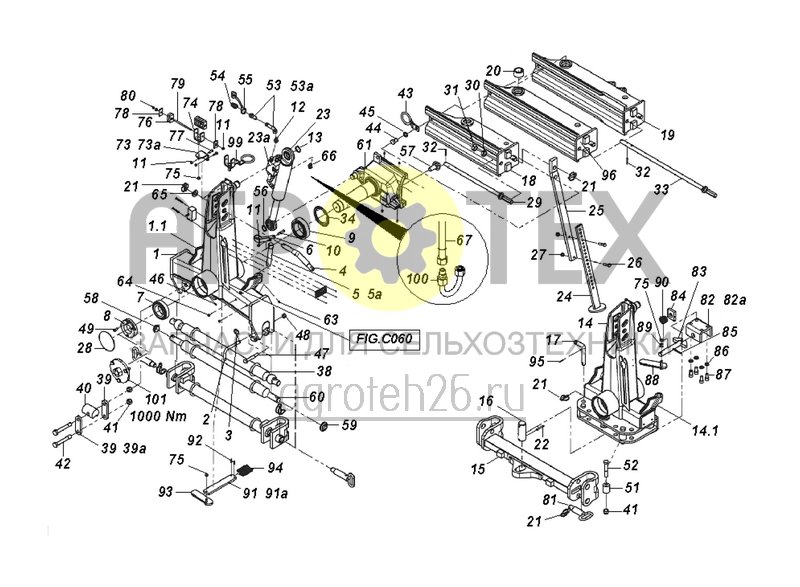 Чертеж  (RUS)hydraulische Wendevorrichtung XM (bis 4-scharig) (2) (ETB-022172) 