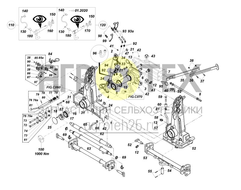  (RUS)hydraulische Wendevorrichtung XMS (A23) (2) (ETB-022174)  (№94 на схеме)