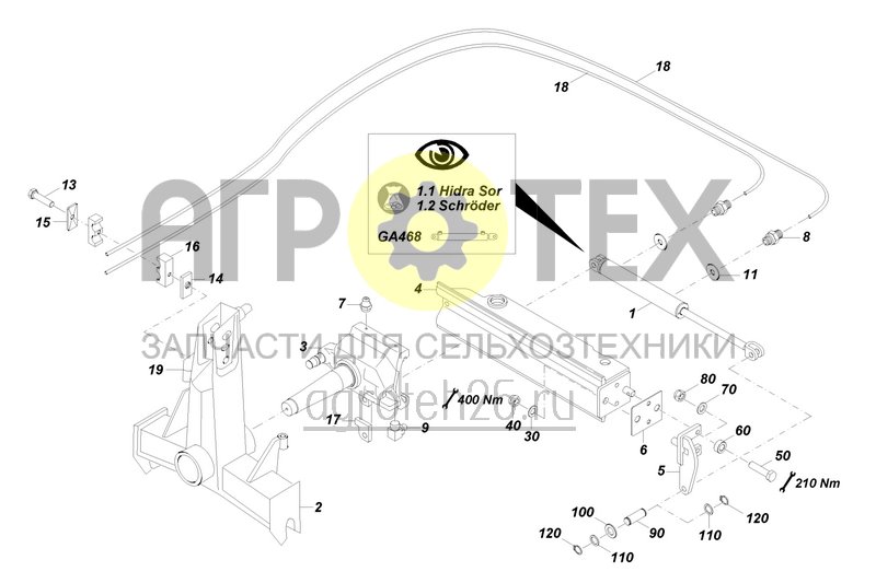  (RUS) M mit hydr-. Zugp./Rahmeneinschw. (Scherbolzem, SEMI, Non-Stop) / (LR2, C42) (ETB-022219)  (№50 на схеме)