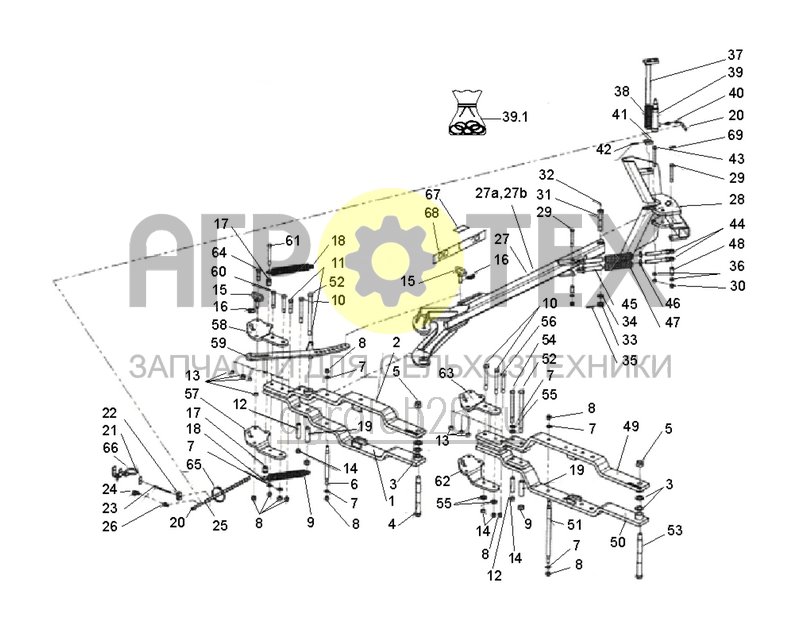 Чертеж  (RUS)Packerarm - mechanisch / hydraulisch (ETB-022231) 