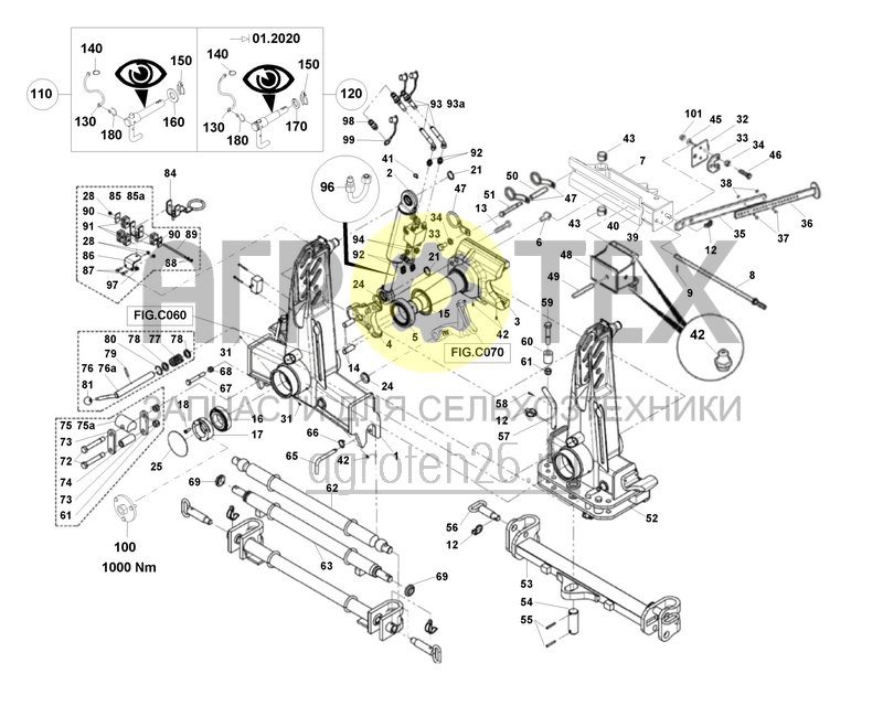  (RUS)hydraulische Wendevorrichtung XMS (A23) (2) (ETB-022252)  (№170 на схеме)