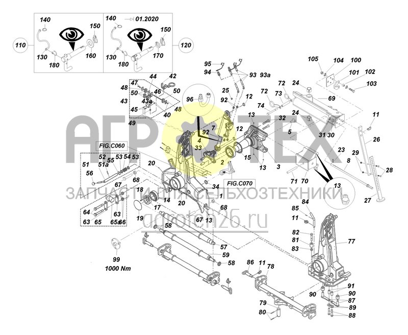  (RUS)hydraulische Wendevorrichtung XS, XSPro (A14) (2) (ETB-022254)  (№103 на схеме)