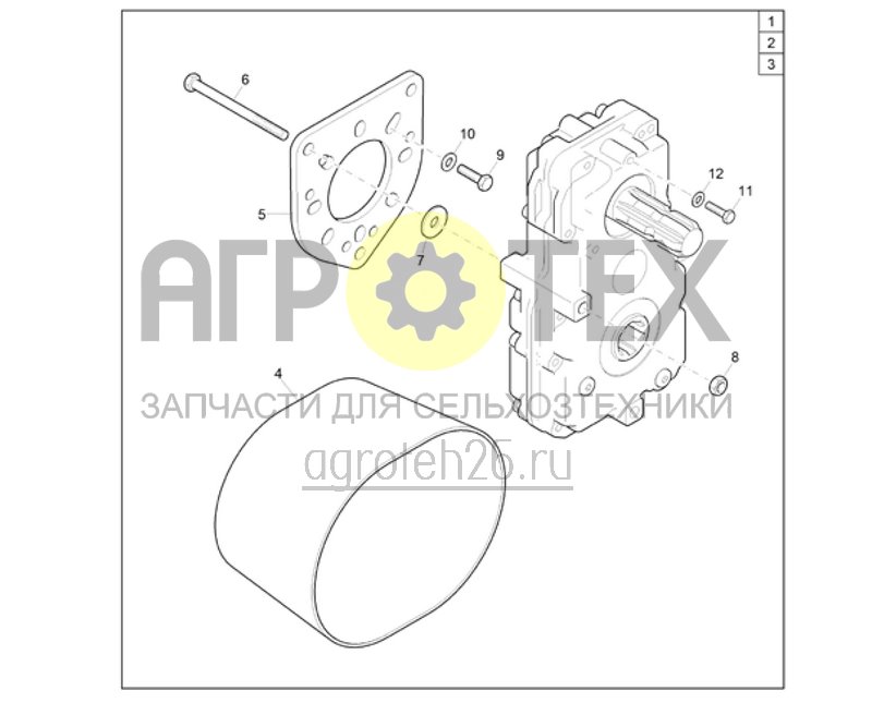 Чертеж  (RUS)Aufsteckgetriebe (ETB-022371) 