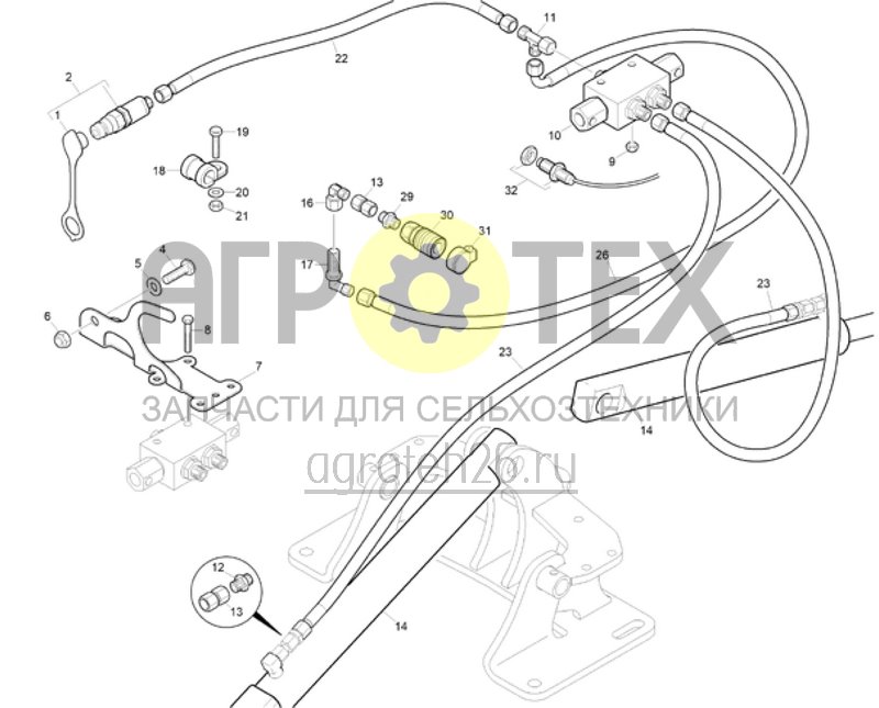 Чертеж  (RUS)Hydraulik Spuranreisser (ETB-022389) 