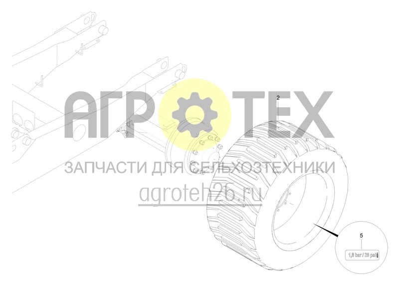 Чертеж  Комплект колес 700/50-26,5 (ETB-022486) 