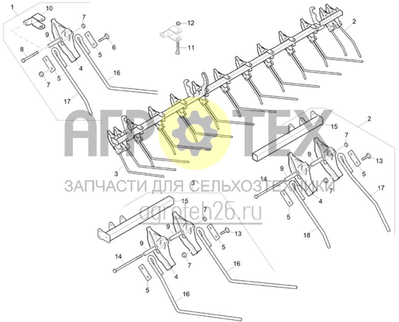 Чертеж  (RUS)Exaktstriegel 3000 f?r Reihenabstand 150 mm (3) (ETB-022677) 