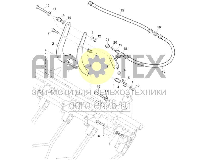 Чертеж  (RUS)Hydraulische Striegeldruckverstellung (ETB-022680) 