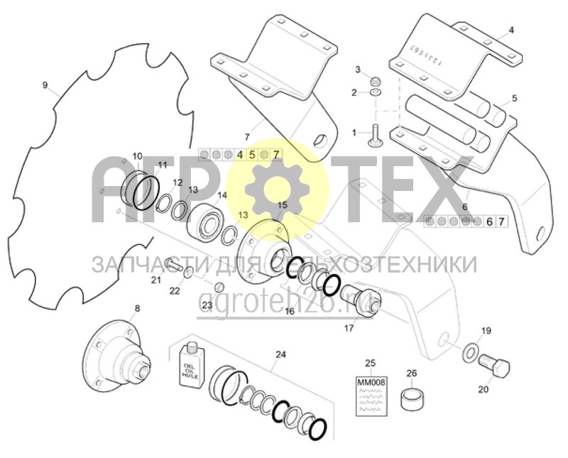  Блок зубчатых дисков 610 мм (ETB-022727)  (№7 на схеме)