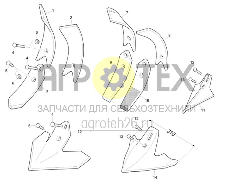  Рабочие органы культиватора (2) (ETB-022812)  (№16 на схеме)