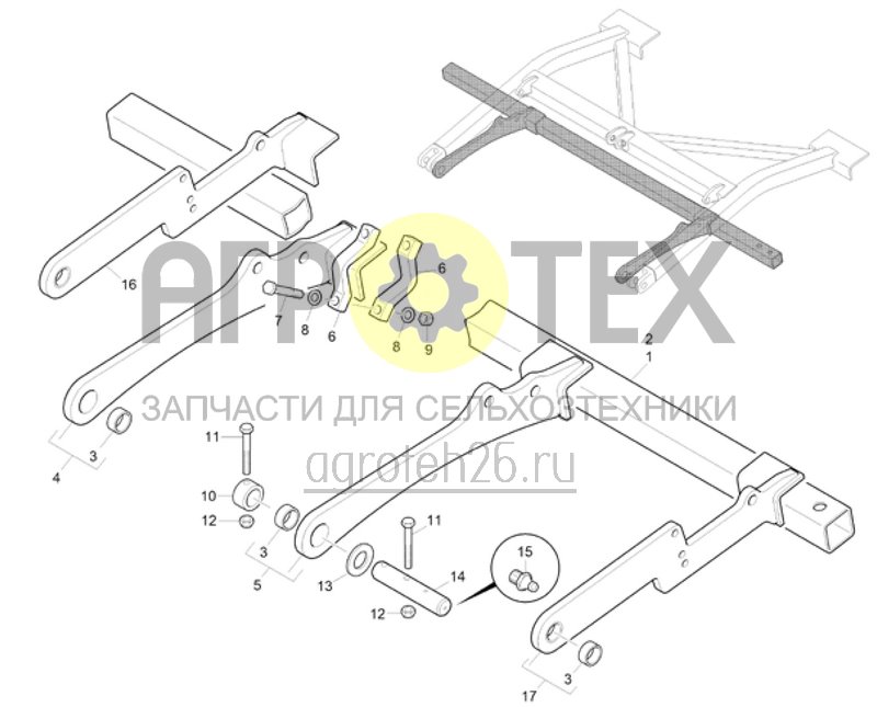  Установка кронштейна дисков Ceus 6000-2TX (ETB-022897)  (№14 на схеме)